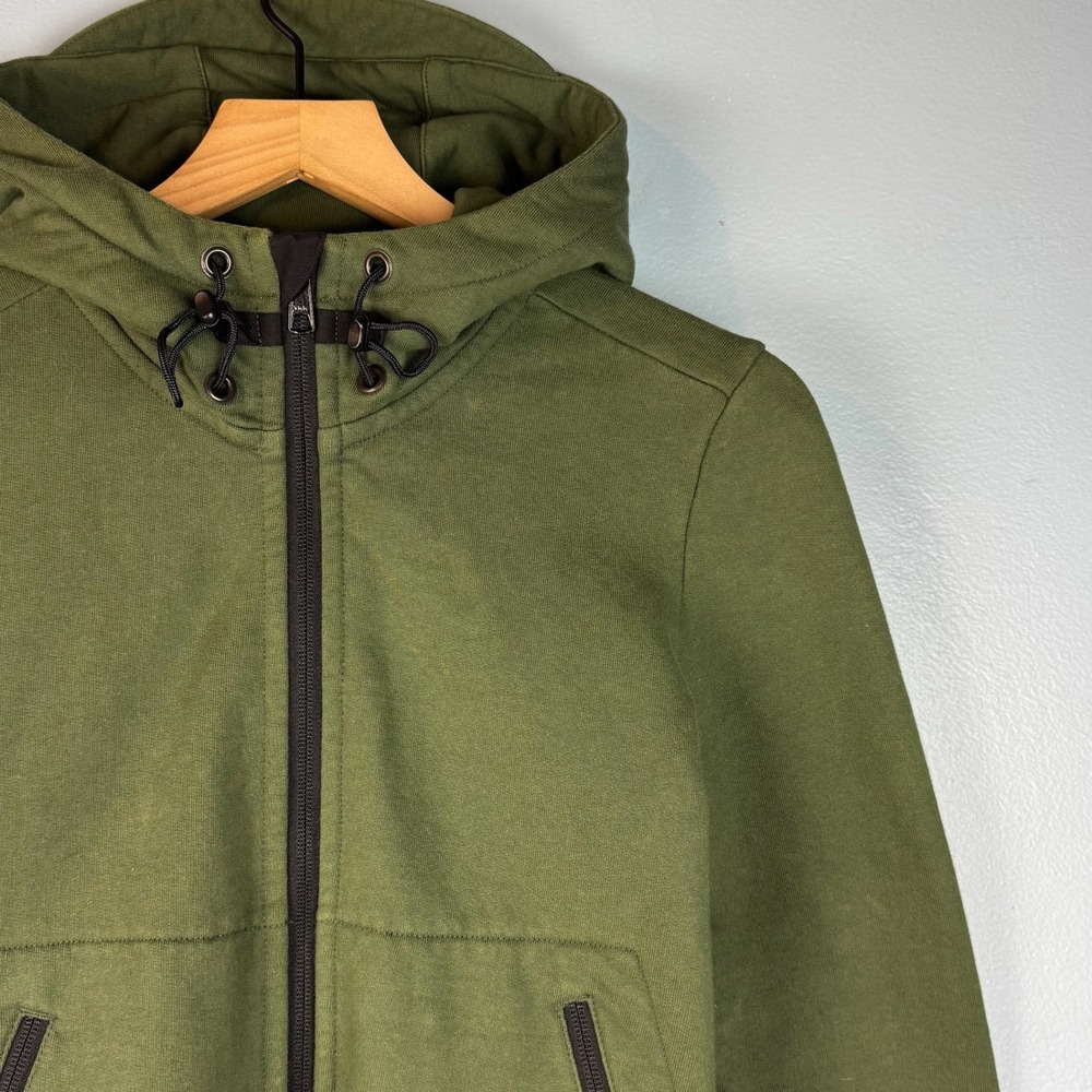 American Giant Storm Full Zip Hoodie Men XS Green Cotton Utility Tech Sweatshirt